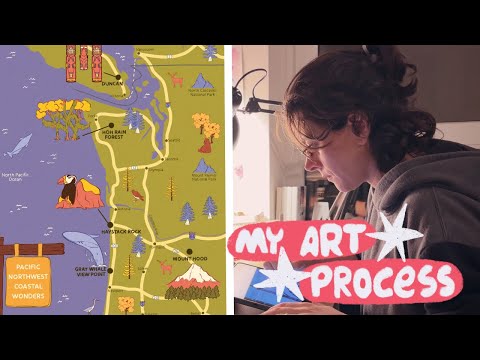 How I make illustrated maps ✨ Art process