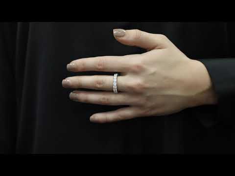 3.60 Carat Round Diamond Eternity Band Fishtail Setting in Platinum Comfort Fit-EB103