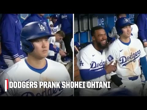 SHOHEI OHTANI PRANKED 👀 Dodgers crack up after fooling Ohtani with pinch-hit prank | ESPN MLB