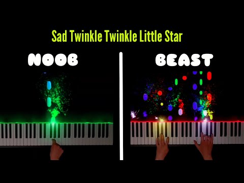 7 Levels of Twinkle Little Star SAD : Noob to Beast [Yamaha P125] Mozart