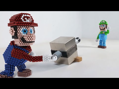 Super Mario has fun with Magnet Cannon | Magnetic Games