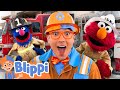 Can Blippi Elmo Grover Handle The Firefighter Challenge Sesame Street X Blippi Heroes
