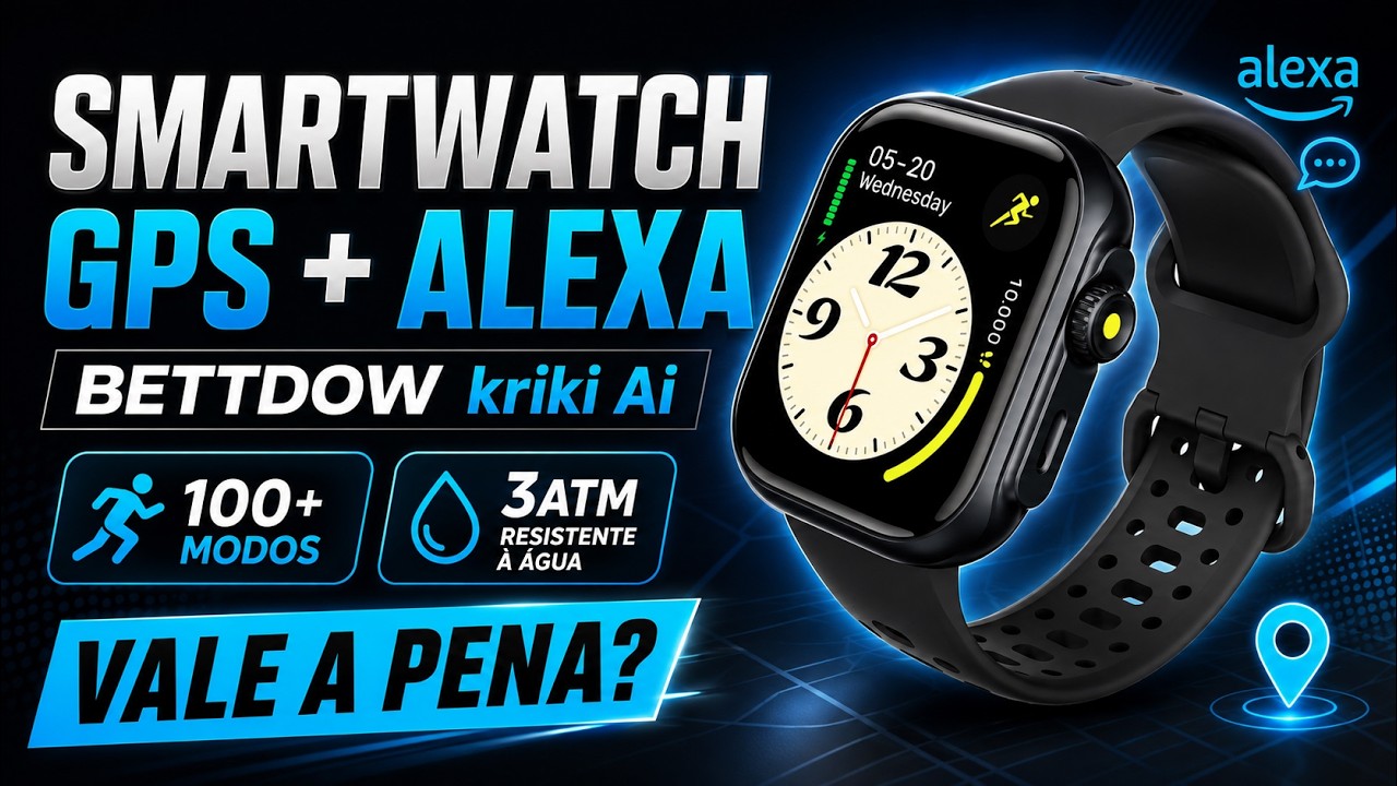 Miniatura da avaliação em vídeo de Smartwatch CONNECT_ECOM FB052 1.45" Esportivo