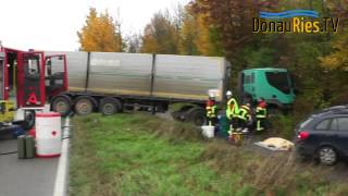 preview picture of video 'Tödlichen Verkehrsunfall auf B2 bei Höchstädt, Dillingen, DLG36'