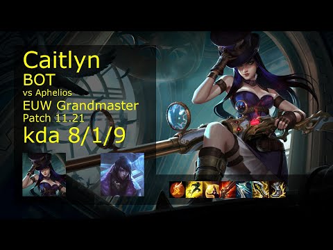 Caitlyn ADC vs Aphelios - EUW Grandmaster 8/1/9 Patch 11.21 Gameplay