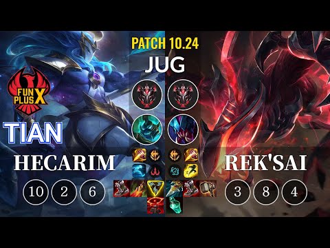 FPX Tian Hecarim vs Rek'Sai Jungle - KR Patch 10.24