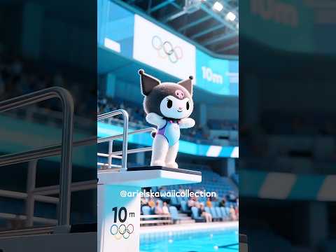 Who Nails the Olympic Dive? Kuromi, My Melody, Cinnamoroll, Purin or Hello Kitty?🏅 🏆