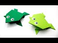 Jumping Frog, Easy Basic Simple Origami for Beginners Kids Paper DIY Crafts Ideas Art Origami Animal