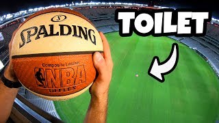 Can We FLUSH a BASKETBALL in a TOILET from a STADIUM ROOF?