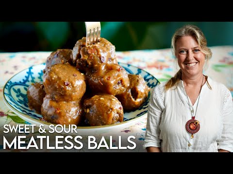 Best Plant-Based Sweet & Sour Meatballs! (Better Than Takeout!)