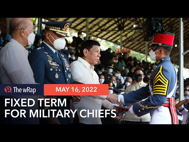 Duterte signs law granting military chiefs a fixed 3-year term