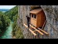 Survival Alone Build A Shelter On High Cliff An Underfloor Heating System Eel Traps And Cooking