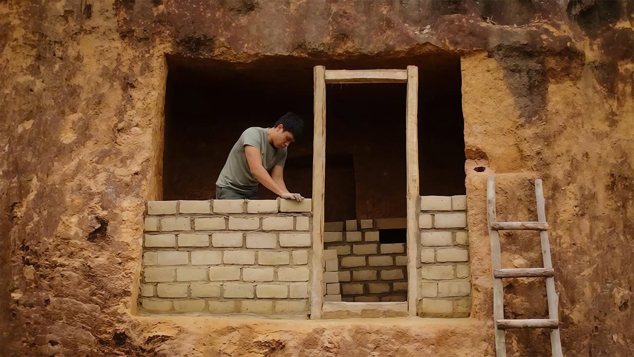 Survival Alone - Build A Shelter On  High Cliff, An Underfloor Heating System, Eel Traps And Cooking