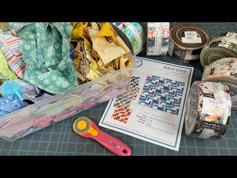 Simple Jelly Roll Half Step quilt using 2 1/2 inch STRIPS!  5th in a series to use leftover strips!