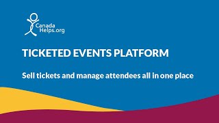 How to Get Started with Ticketed Events from CanadaHelps