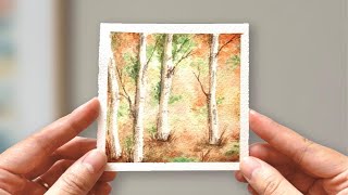 My Favorite Watercolor Trick for Painting Trees ✧