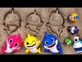 Fun Sand Play With Baby Shark Friends Kids Learning Video PinkyPopTOY
