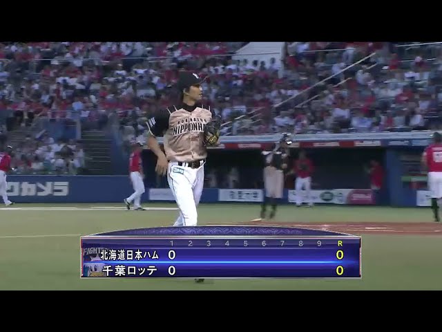 【1回裏】6年ぶりに先発で登板のファイターズ・増井 初回のピンチを無失点で切り抜ける!! 2016/8/4 M-F