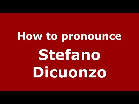 How to pronounce Stefano Dicuonzo (Italian/Italy)  - PronounceNames.com