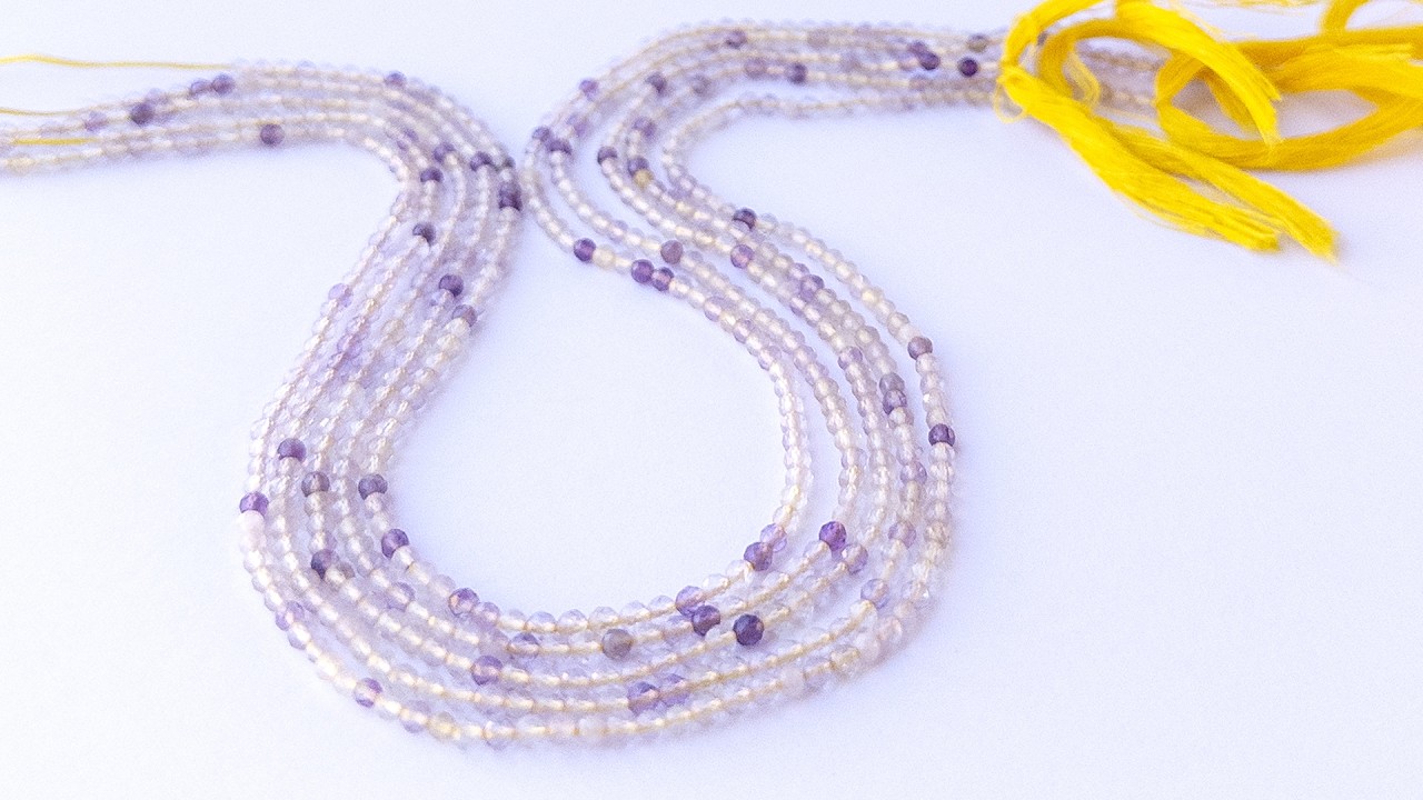 Golden Rutile | Faceted Rondelle | 2.6mm Bead Size | 32cm Strand Length video