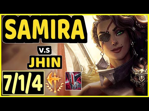 LOST (SAMIRA) vs JHIN - 7/1/4 KDA BOTTOM ADC GAMEPLAY - NA Ranked GRANDMASTER