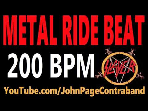 Metal Ride Beat 200 bpm Slayer Style Drums Only Track Loop