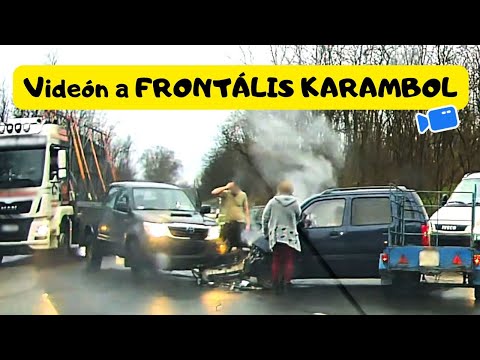 LEREPÜLT A SUZUKI ORRA a frontális karambolban. Kamera rögzítette