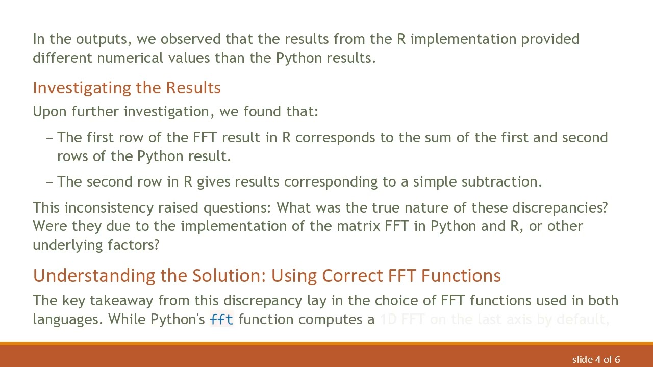 Why do the R and Python FFT give different results?