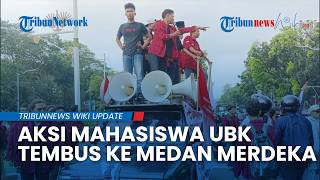 Usai Tertahan di Tugu Tani, Aksi Mahasiswa UBK Berlanjut ke Kawasan Medan Merdeka Selatan