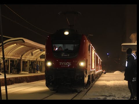 Świąteczny Pociąg Tyskie odwiedził Sosnowiec +Manewry EU160 na dworcu głównym