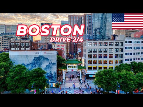 Boston Drive on a Great Day Part 2/4, Massachusetts 4K