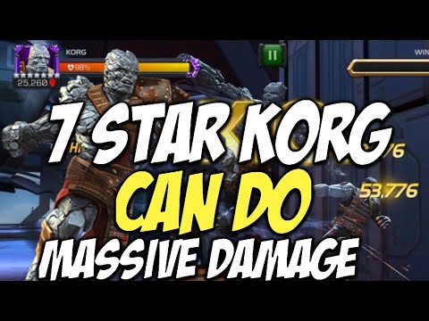 7 Star Korg Can Do MASSIVE Damage | 7* Rank 1 Gameplay | Marvel Contest Of Champions
