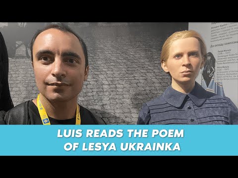 Luis reads a poem "Contra spem spero" by Lesya Ukrainka in Ukrainian language