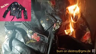 Done. Leather jacket burned in fire pit. 🔥