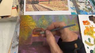 Fall Train Ride Painting