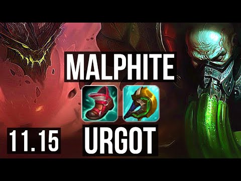 MALPHITE vs URGOT (TOP) | 3/1/7, 1.3M mastery, 500+ games | KR Diamond | v11.15