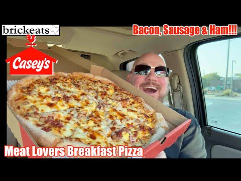 Casey's Breakfast Pizza REVIEW- I finally tried it with Bacon, Sausage and Ham- brickeats
