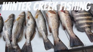 NONSTOP ACTION Creek Wade Fishing (and harvesting oysters)