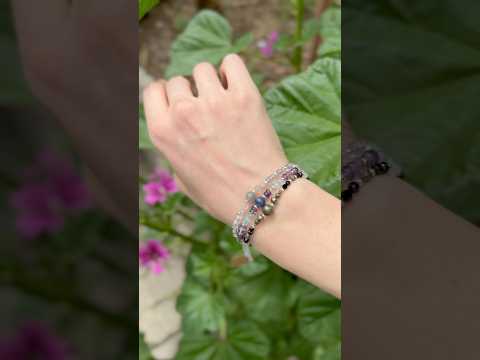 Браслет талисман для знака зодиака Водолей из натуральных камней на затяжке d-6х4-3-2,5мм+- - фото 1 - id-p2616948874
