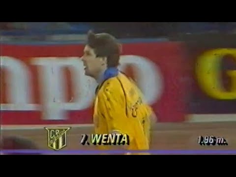 Wenta se eleva y gol. Copa del Rey 1990/91. CDBidasoa-AtMadrid. Final. Alcira.