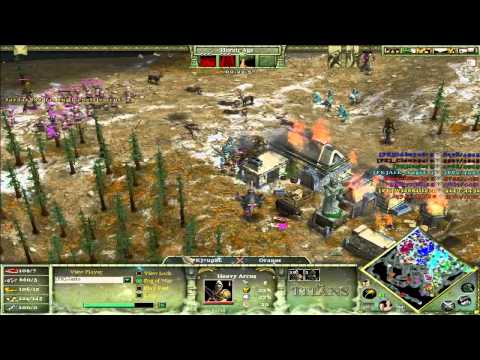 Age Of Mythology Titans: Epic massive 4 v 4 (Oranos on Tundra)