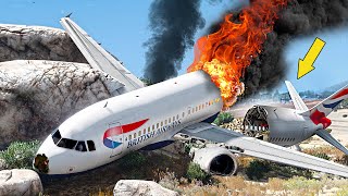 Pilot Saved Over 100 Passengers After Hard Emergency Landing | GTA 5 Aircrafts Disaster