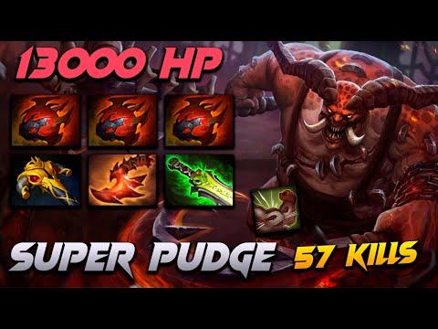 SUPER PUDGE [57/6/19] 13 000 HP - Dota 2 Pro Gameplay [Watch & Learn]