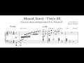 Ahmad Jamal - That's All - Piano Transcription (Sheet Music in Description)
