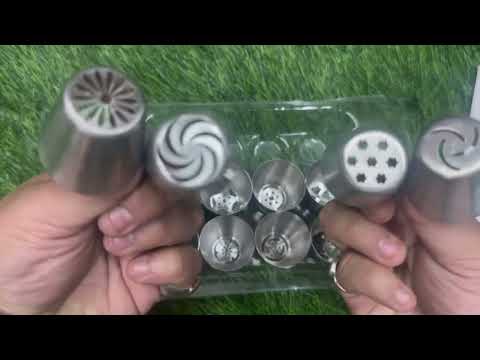 ALAMDAAR Combo of 12pcs Stainless Steel Russian Piping Nozzles