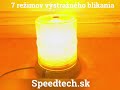 Oranžový LED maják 12/24V - 60x 1W LED / ECE R65 / na pevnú montáž (ø171x178mm) - Video Youtube