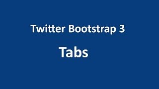 Twitter Bootstrap 3 Tutorial 10 - Tabs