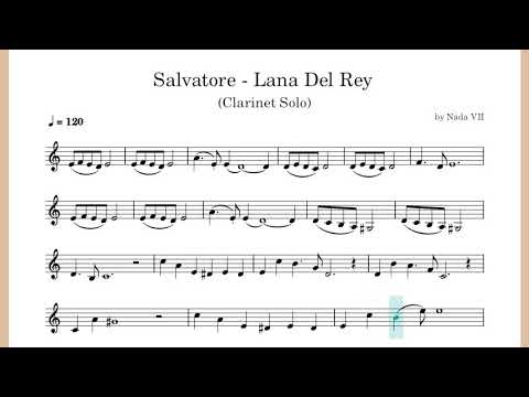 Clarinet Sheet Music: Salvatore by Lana Del Rey (+PDF)