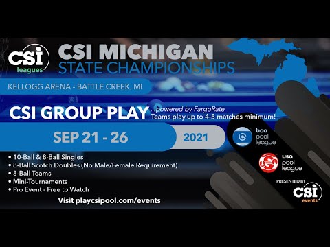 Badboys Billiard Productions Live Stream 2021 CSI MICHIGAN STATE CHAMPIONSHIPS