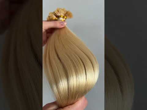 Волосся для гарячого нарощування на капсулах, 45 см, пряме, 200 пасм, світлий блонд (613) video
